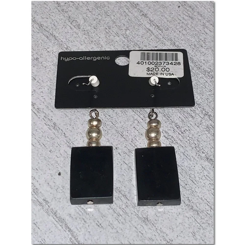 Chico's Rectangle Dangle Earrings New With Tags - Picture 2 of 3